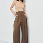 Cinched Drawstring Wide Leg Pants